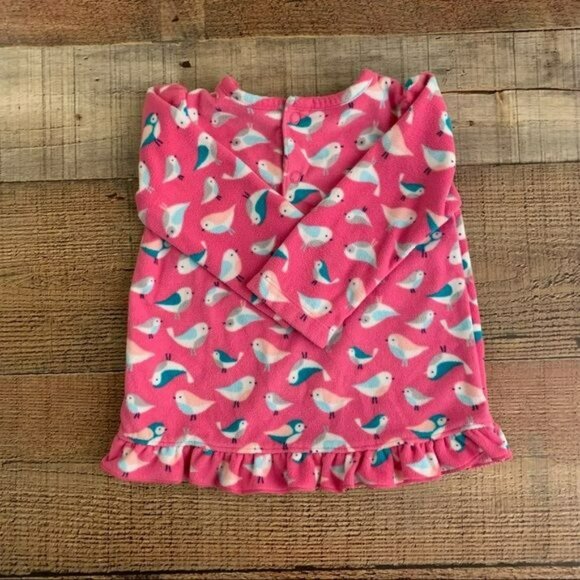 Carter’s baby girl size 12M fleece long sleeve top with birds in pink and blue - Picture 5 of 5